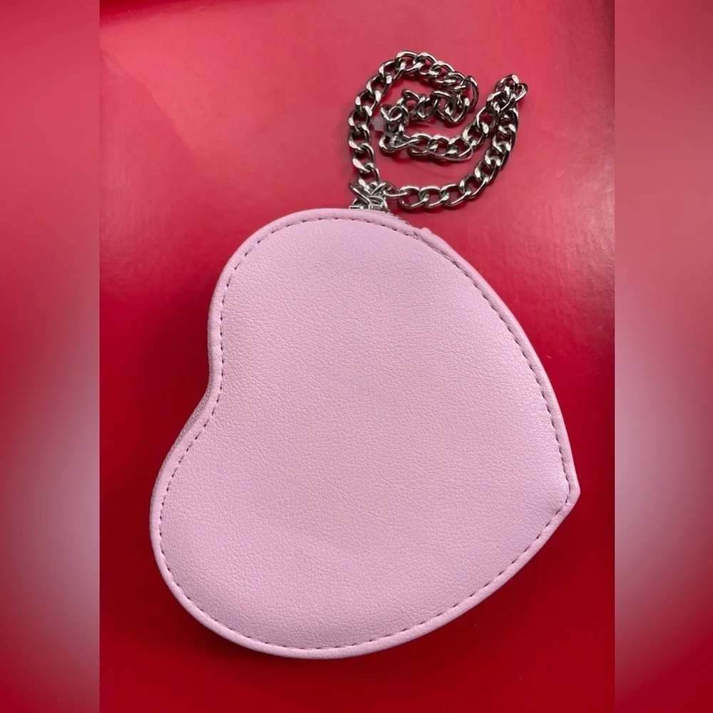 Juicy Couture Pink Heart Wristlet with Silver Chain, Juicy Couture Wallet.